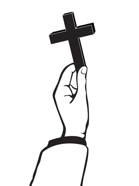 Руки, що тримає хрест християнство вектор — стоковий вектор