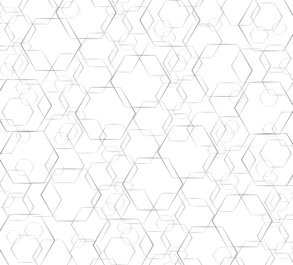 Ligne hexagonale abstraite et fond de l'art spatial — Image vectorielle