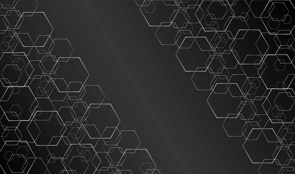 Hexagon linje abstract och utrymme art bakgrund — Stock vektor