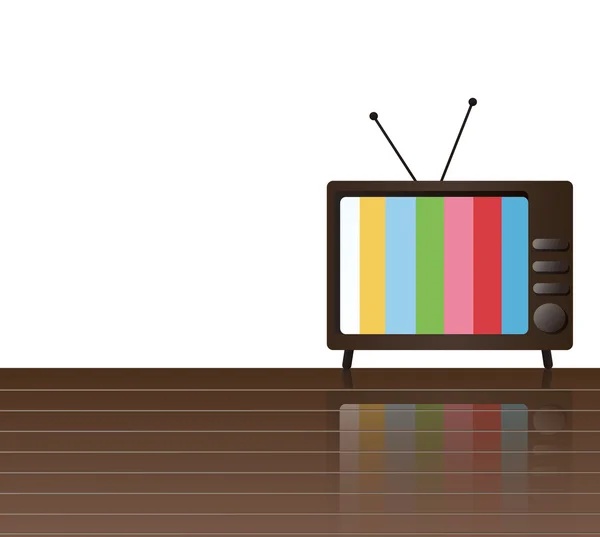 Fernseher und leerer Raum des Wandvektors — Stockvektor