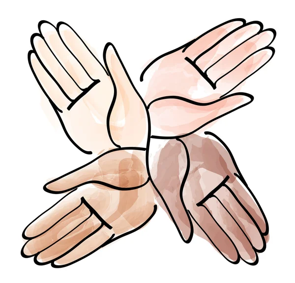 Minimal hands together symbol vector — Stock Vector