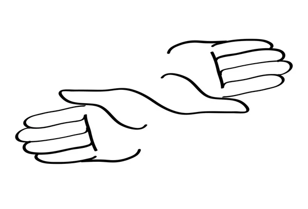 Minimale Hände zusammen Symbolvektor — Stockvektor