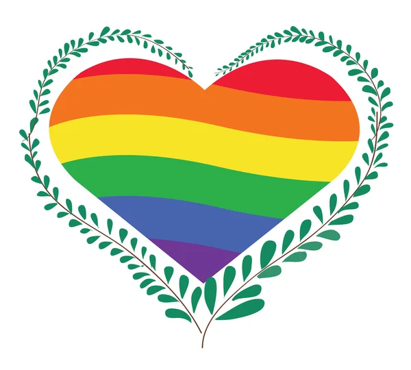 Szivárvány zászló LMBT szimbólum a szív vektor — Stock Vector
