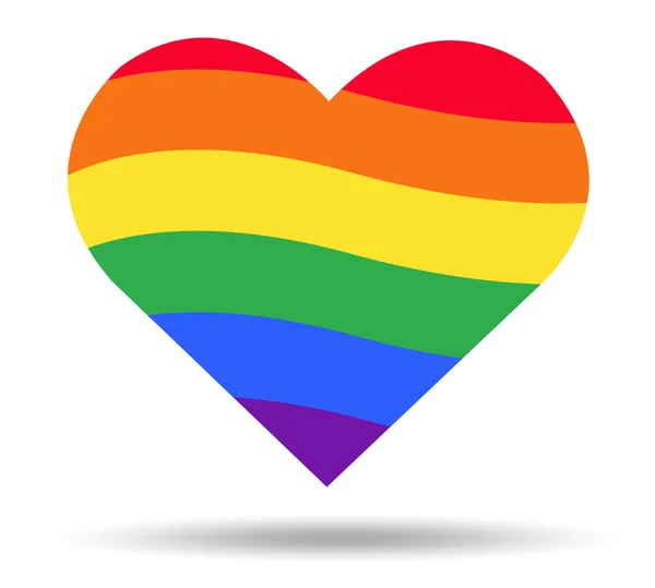 Regenboogvlag Lgbt symbool op hart vector — Stockvector