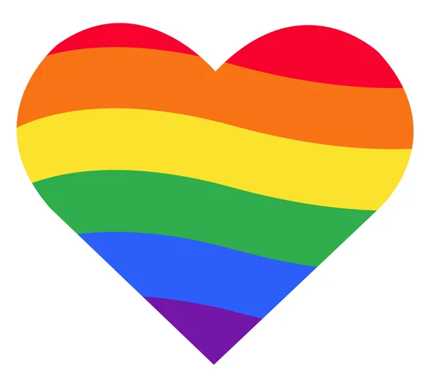 Bandeira do arco-íris símbolo LGBT no vetor cardíaco —  Vetores de Stock