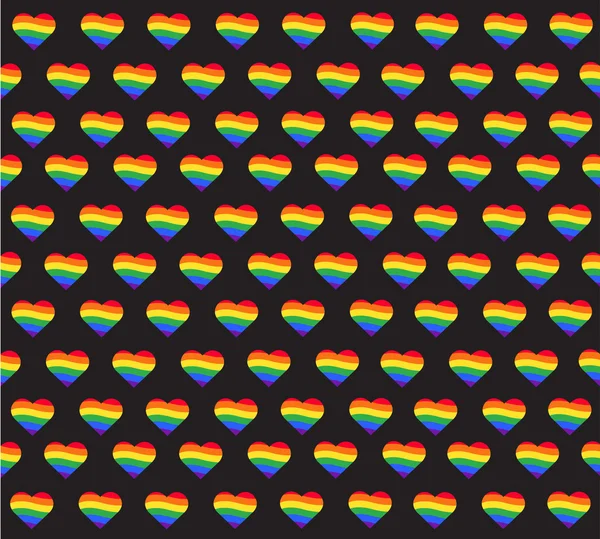 彩虹旗。Lgbt 同性恋骄傲的标志。彩虹心向量和背景 — 图库矢量图片