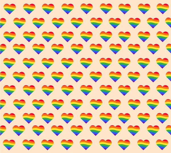 Tęczowa flaga. LGBT dumy gejowskiej znak. tęcza wektor serca i tła — Wektor stockowy