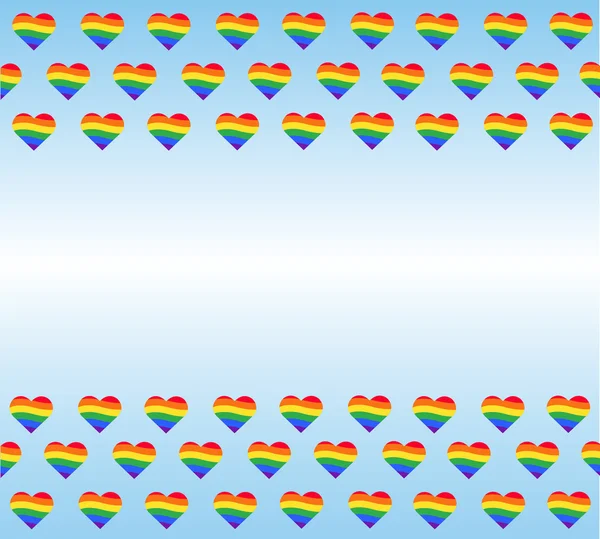 Drapeau arc-en-ciel. Signe de fierté gay LGBT. coeur arc-en-ciel vecteur et arrière-plan — Image vectorielle