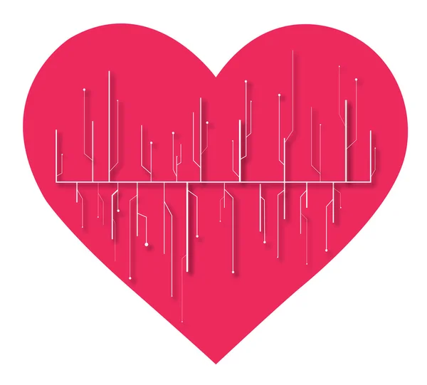 Digital linje i form av hjärta konst vektor Eps10 — Stock vektor