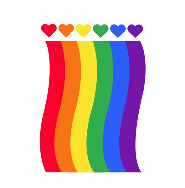 Regenboogvlag Lgbt symbool op hart vector Eps10 — Stockvector