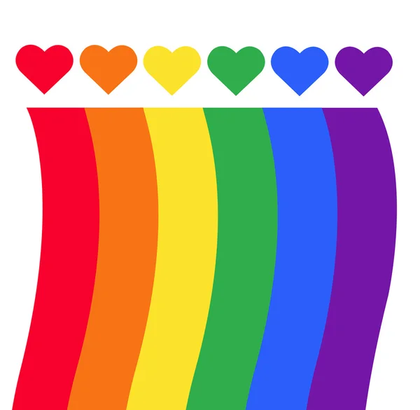 Regenboogvlag Lgbt symbool op hart vector Eps10 — Stockvector