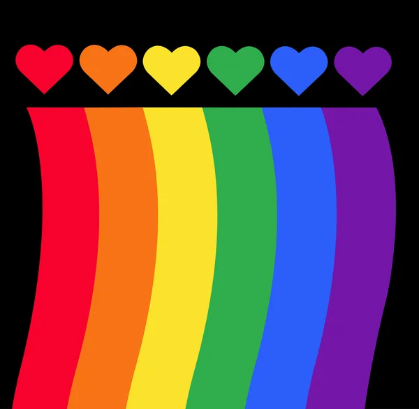 Regenboogvlag Lgbt symbool op hart vector Eps10 — Stockvector