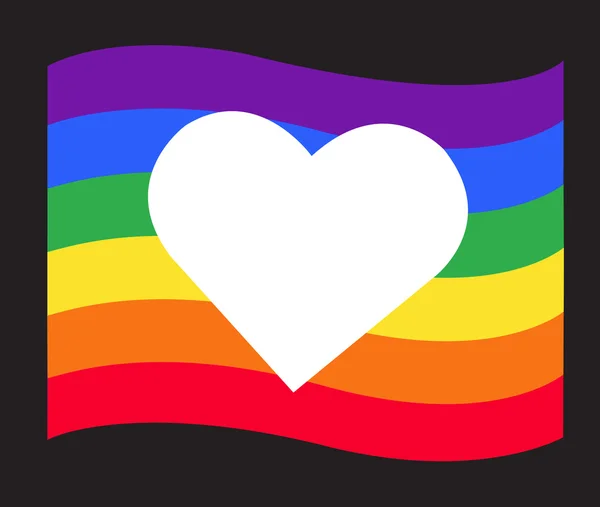 Regenboogvlag Lgbt symbool op hart vector Eps10 — Stockvector