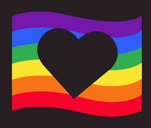 Regenboogvlag Lgbt symbool op hart vector Eps10 — Stockvector