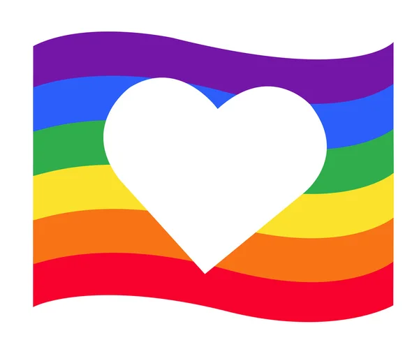 Regenboogvlag Lgbt symbool op hart vector Eps10 — Stockvector