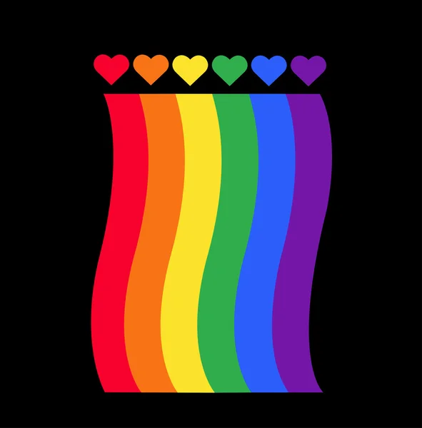 Regenboogvlag Lgbt symbool op hart vector Eps10 — Stockvector