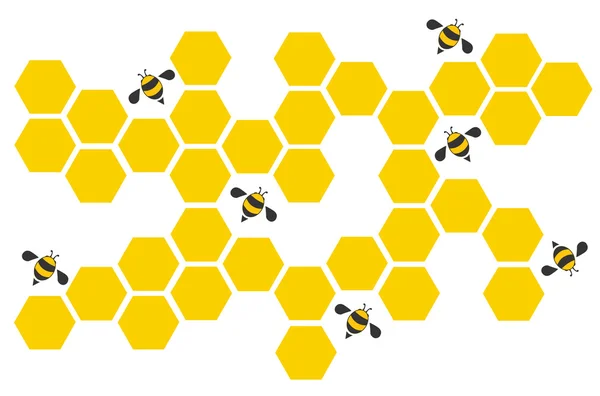 内六角蜜蜂蜂巢设计艺术与空间背景矢量 Eps10 — 图库矢量图片