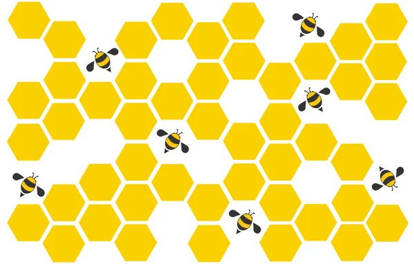 Hexágono abelha colmeia design arte e espaço fundo vetor EPS10 — Vetor de Stock