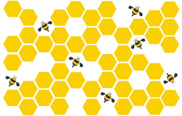 hexagon bee hive design art and space background vector EPS10