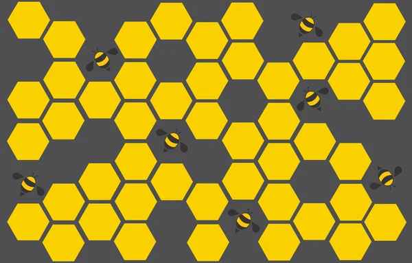 Hexágono abelha colmeia design arte e espaço fundo vetor EPS10 — Vetor de Stock