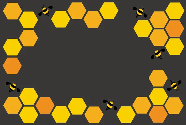 Hexágono abeja colmena diseño arte y espacio fondo vector EPS10 — Vector de stock