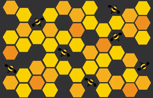 Hexagon bee hive design art and space background vector EPS10 — Stock Vector