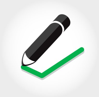 doğru simge vektör, doğru simge yazı kalem