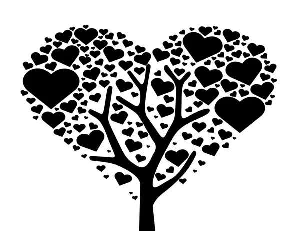 Árvore de coração, árvore de amor símbolo vetor —  Vetores de Stock