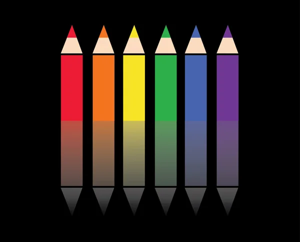 Färgglad färg penna bakgrund vektor, HBT-symbol, rainbow symbol — Stock vektor