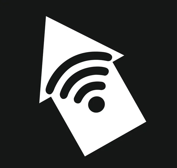 Icône Wifi, symbole Wifi et flèche, vecteur de zone Wifi — Image vectorielle