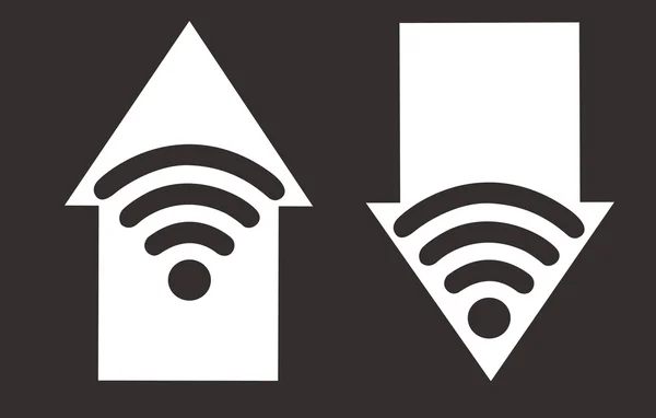 Icône Wifi, symbole Wifi et flèche, vecteur de zone Wifi — Image vectorielle