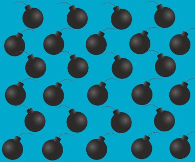 Bomba çizgi film simgesi, arka plan patlamaya hazır bomba