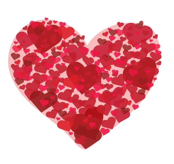 Muchos corazones en forma de corazón vector — Archivo Imágenes Vectoriales