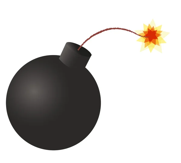 폭탄 만화 아이콘, 폭탄 폭발 준비가 — 스톡 벡터