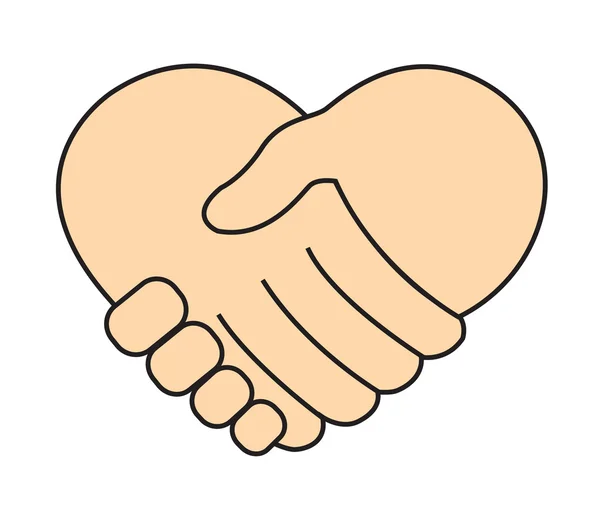 Hand holding in hart vorm vector — Stockvector