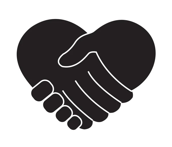 Hand holding in hart vorm vector — Stockvector