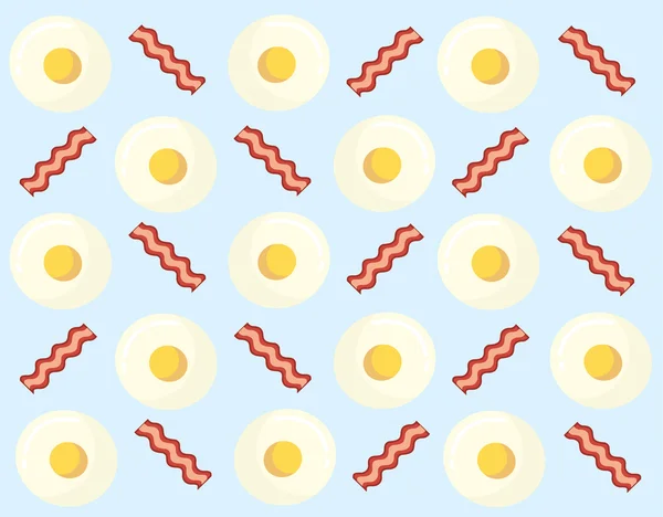 揚げ卵とベーコンの朝食の背景のベクトル — ストックベクタ