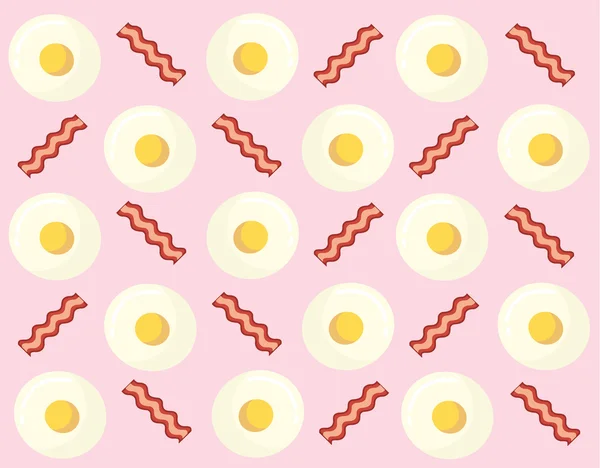 Huevo frito y tocino desayuno vector de fondo — Archivo Imágenes Vectoriales