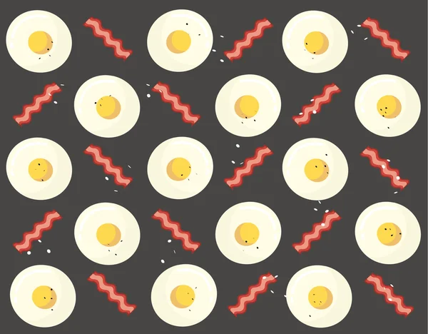 Smażone jajka i boczek śniadanie tło wektor — Wektor stockowy
