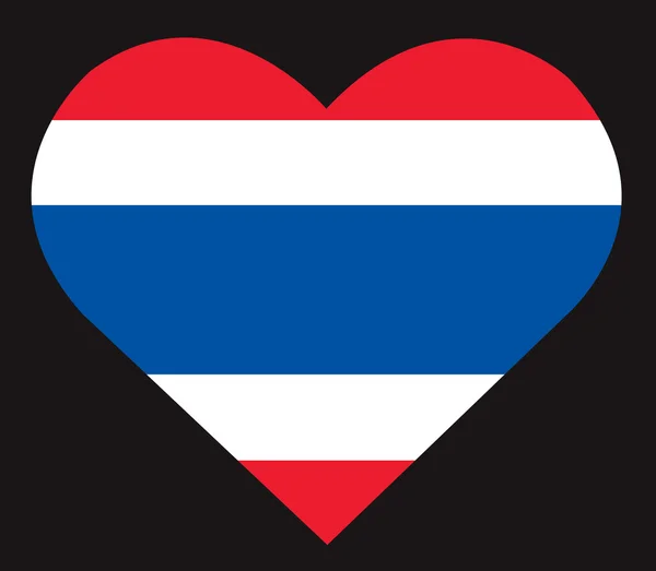 Drapeau thaïlandais en icône de coeur, drapeau thaïlandais en forme de coeur vecteur — Image vectorielle