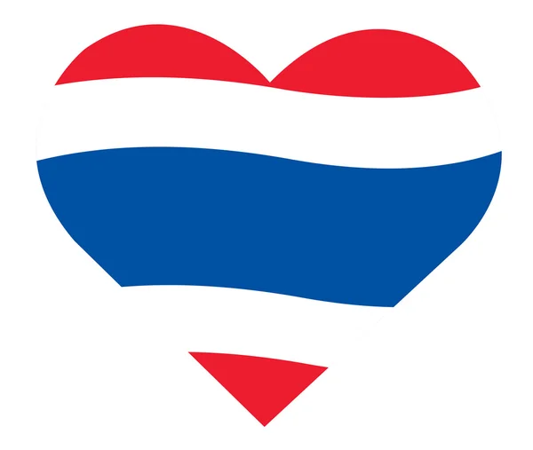Drapeau thaïlandais en icône de coeur, drapeau thaïlandais en forme de coeur vecteur — Image vectorielle