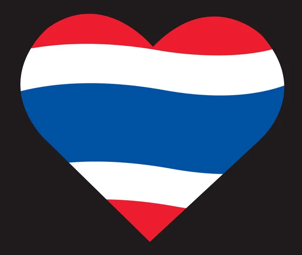 Thaise vlag in hart pictogram, Thailand vlag in hart vorm vector — Stockvector