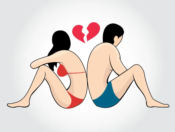 Man en vrouw in bikini pictogram vector, vector paar in bikini — Stockvector