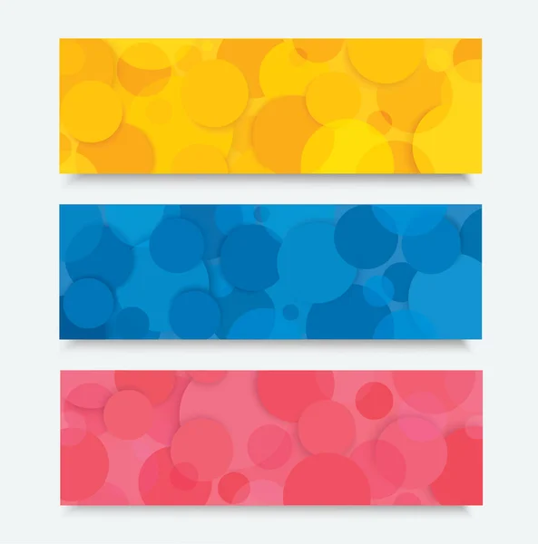 Abstracto Color Círculo Bandera Fondo Vector Ilustración — Vector de stock