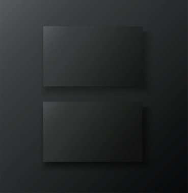 siyah çift taraflı kart şablon vektör çizimi 