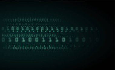 Soyut Teknoloji Geçmişi. İkili veri ve ikili kod arkaplanı. Vektör illüstrasyonu EPS10