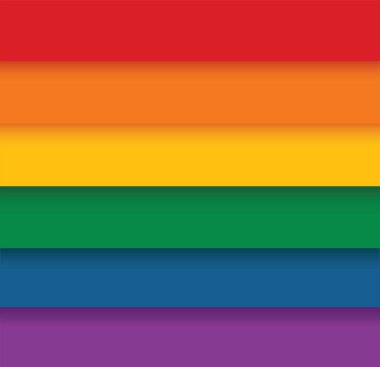 Gökkuşağı bayrak hareketi lgbt, düz simge. Cinsel azınlıkların, eşcinsellerin ve lezbiyenlerin sembolü. vektör illüstrasyonu 