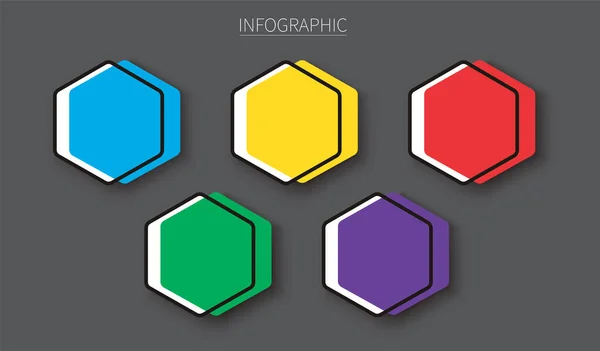 Set Empty Hexagon Infographic Templates Eps10 — ストックベクタ
