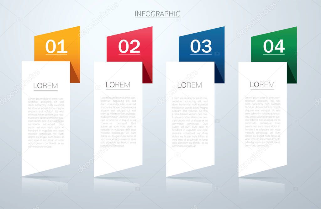 info graphic Vector template with 4 options. Can be used for web, diagram, graph, presentation, chart, report, step by step infographics. 