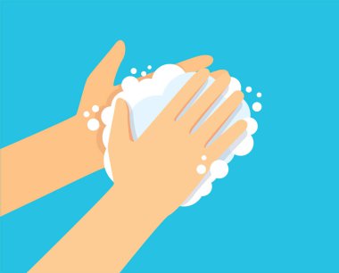 Washing hand with soap vector illustration EPS10